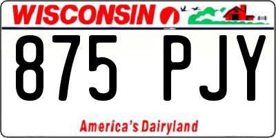 WI license plate 875PJY