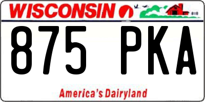 WI license plate 875PKA