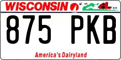 WI license plate 875PKB