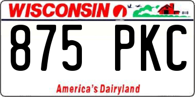 WI license plate 875PKC