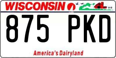 WI license plate 875PKD