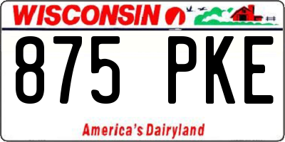 WI license plate 875PKE