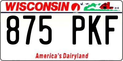 WI license plate 875PKF