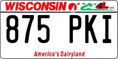 WI license plate 875PKI