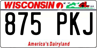 WI license plate 875PKJ