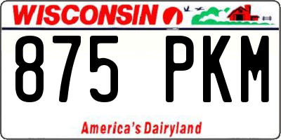 WI license plate 875PKM