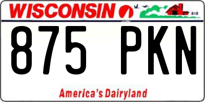 WI license plate 875PKN