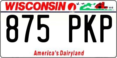 WI license plate 875PKP