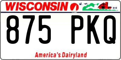 WI license plate 875PKQ