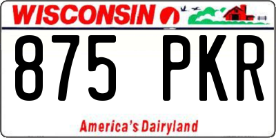WI license plate 875PKR