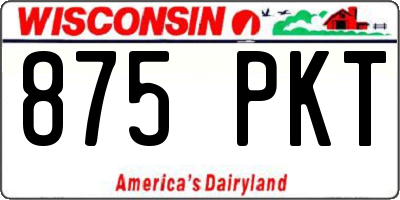 WI license plate 875PKT