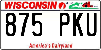 WI license plate 875PKU