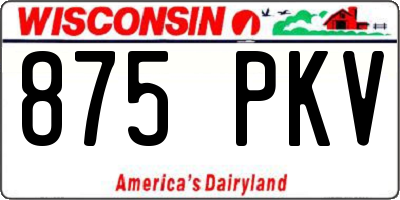 WI license plate 875PKV