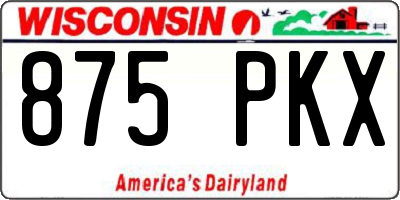 WI license plate 875PKX