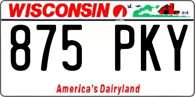 WI license plate 875PKY