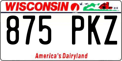 WI license plate 875PKZ