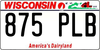 WI license plate 875PLB
