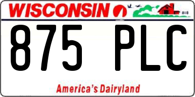 WI license plate 875PLC