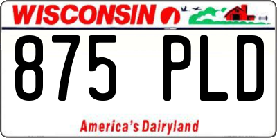 WI license plate 875PLD