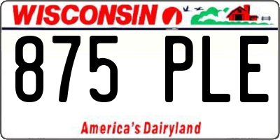WI license plate 875PLE