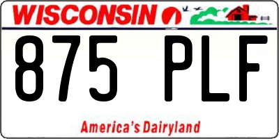 WI license plate 875PLF