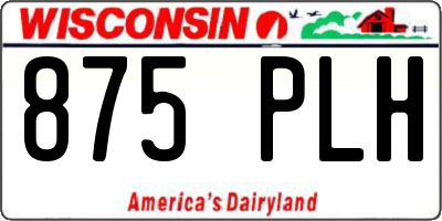 WI license plate 875PLH