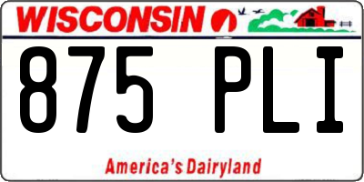 WI license plate 875PLI
