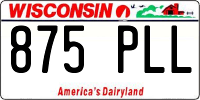 WI license plate 875PLL