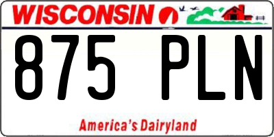 WI license plate 875PLN