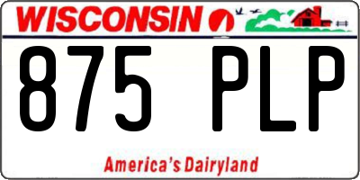 WI license plate 875PLP