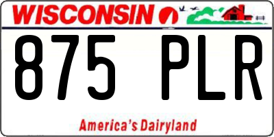 WI license plate 875PLR