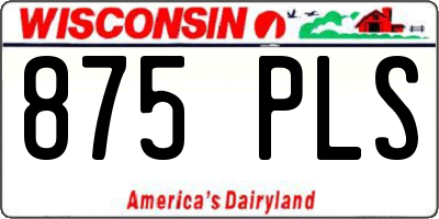 WI license plate 875PLS
