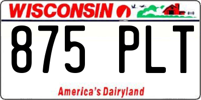 WI license plate 875PLT
