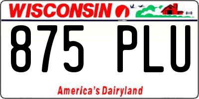 WI license plate 875PLU