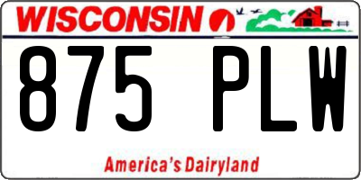 WI license plate 875PLW