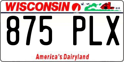 WI license plate 875PLX