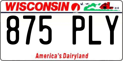 WI license plate 875PLY