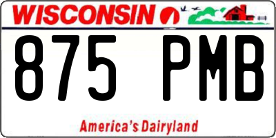 WI license plate 875PMB