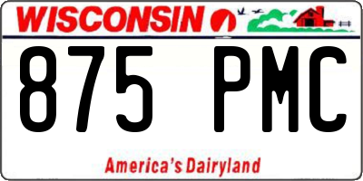 WI license plate 875PMC