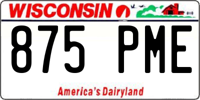 WI license plate 875PME
