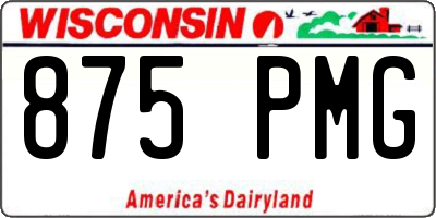 WI license plate 875PMG