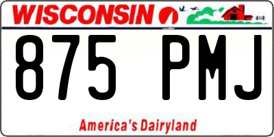 WI license plate 875PMJ