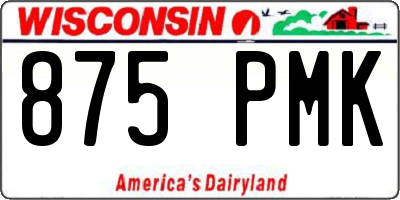 WI license plate 875PMK