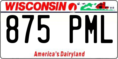 WI license plate 875PML