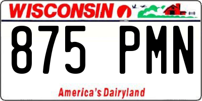 WI license plate 875PMN
