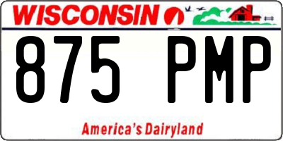 WI license plate 875PMP