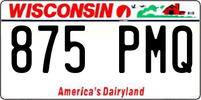 WI license plate 875PMQ