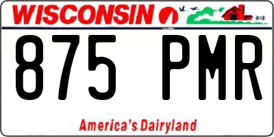 WI license plate 875PMR