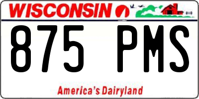 WI license plate 875PMS