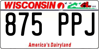 WI license plate 875PPJ